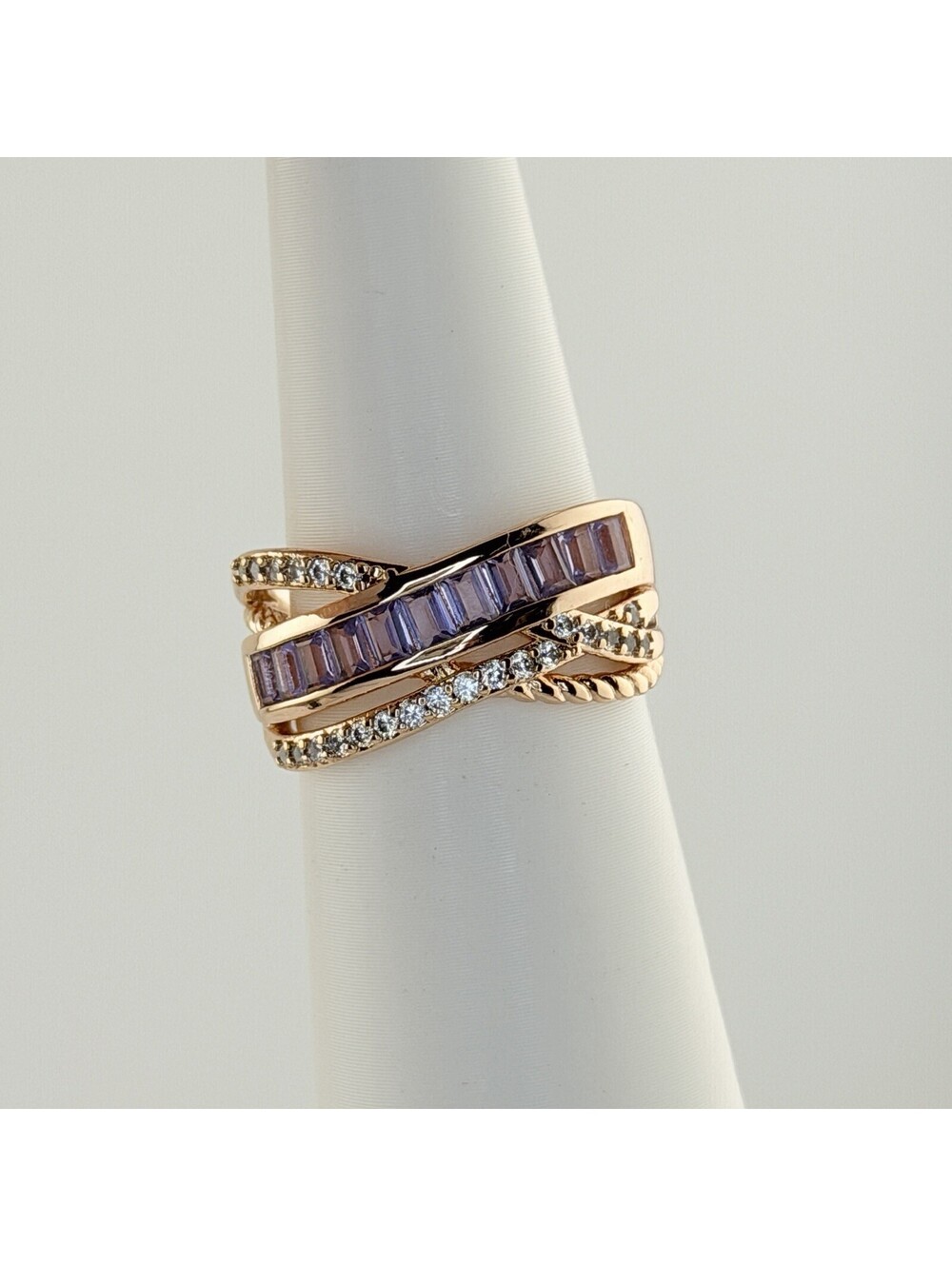 Bomb Party RBP6384 Ring Sz 7 “Simplicity In The Details” Amethyst on Rose Gold